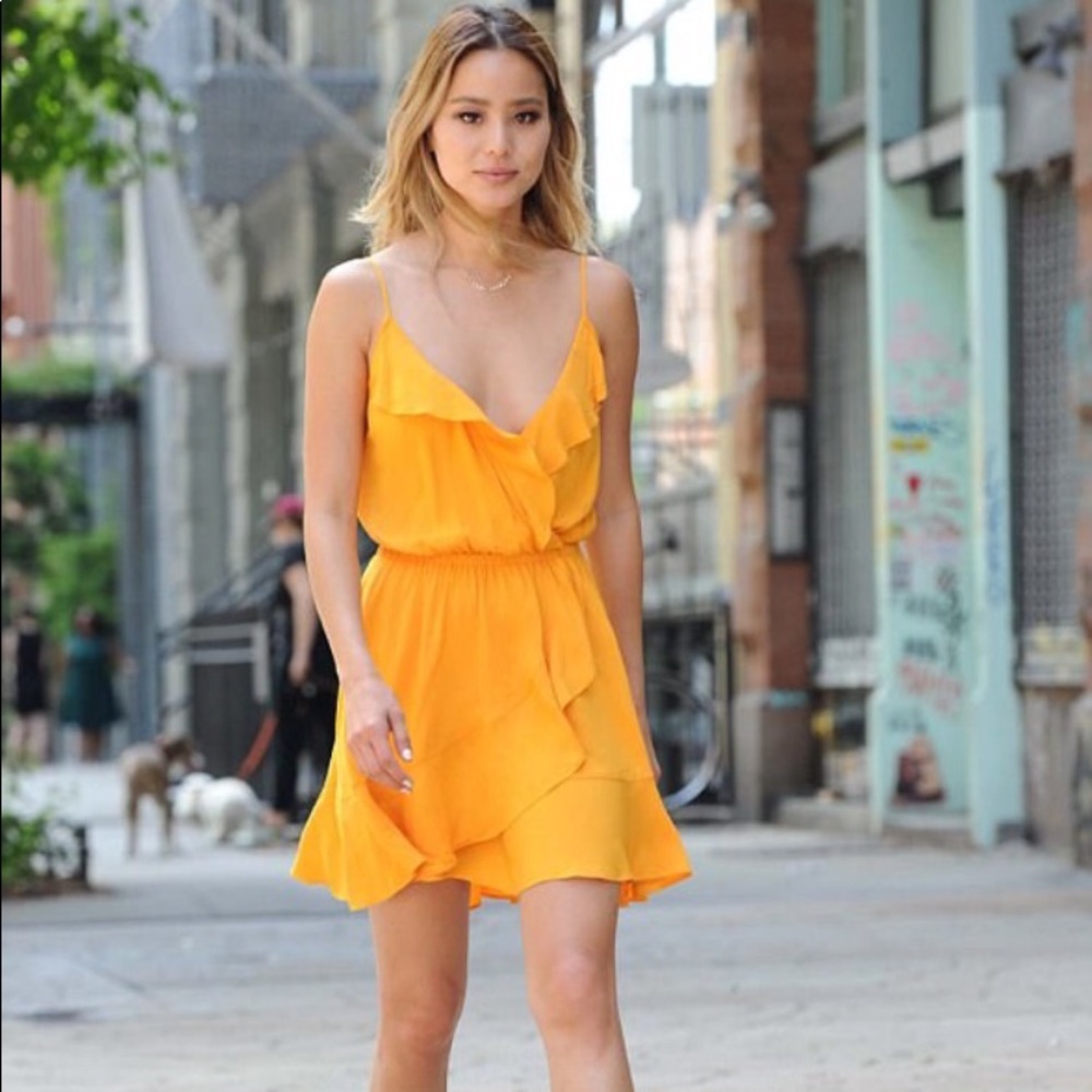 Mustard wrap summer dress. NWOT